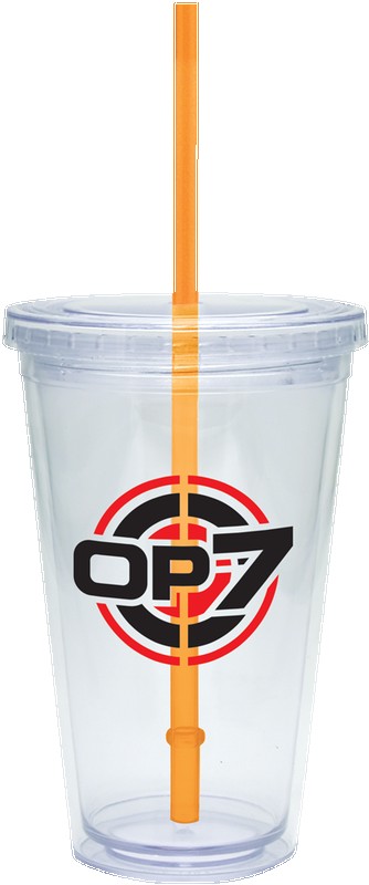 Picture of 16 Oz. Carnival Cup w/Color Straw & Clear Lid