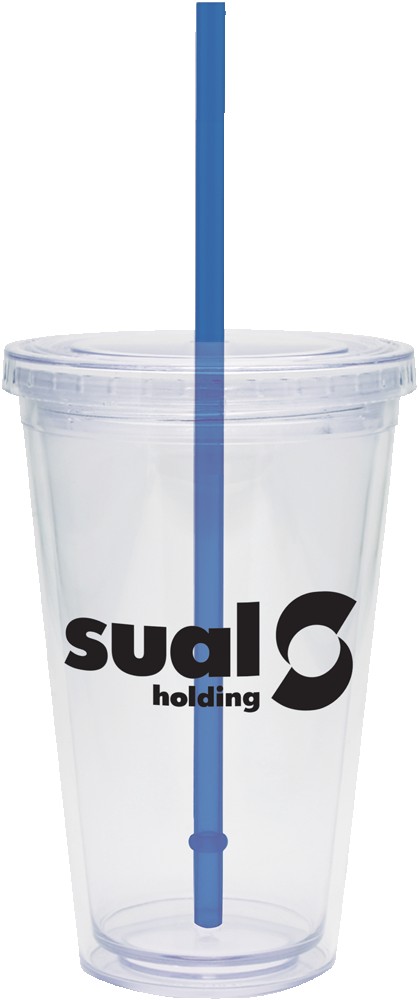 Picture of 16 Oz. Carnival Cup w/Color Straw & Clear Lid