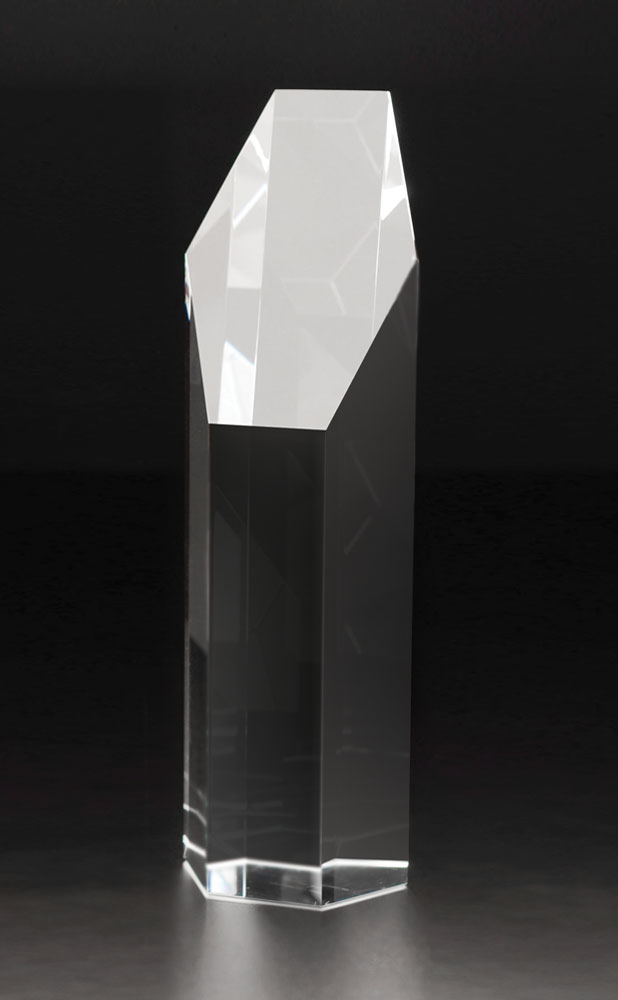 Picture of Large Hexagon Tower Optical Crystal Award