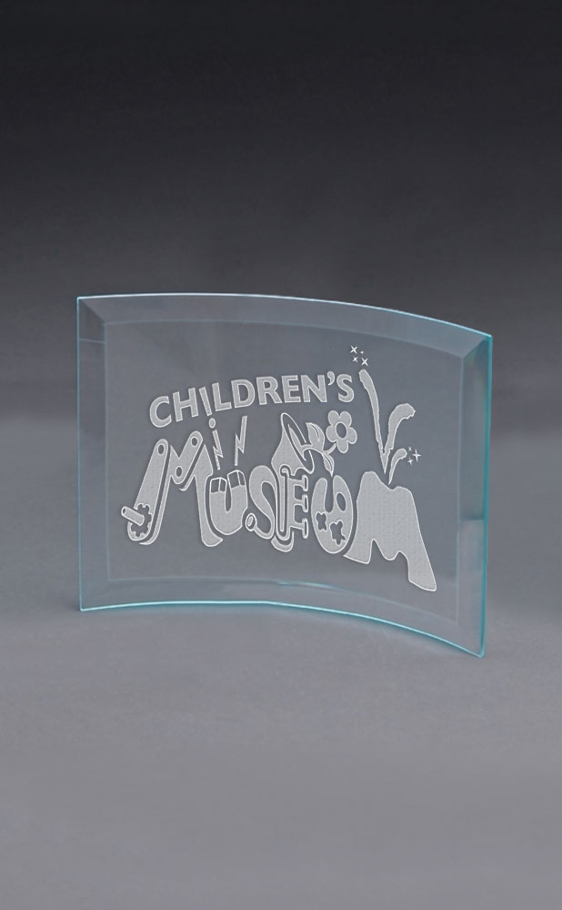 Picture of Large Curved Jade Crystal Prisma Award