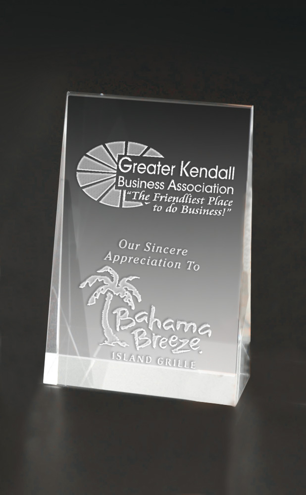 Picture of Medium Wedge Optical Crystal Award
