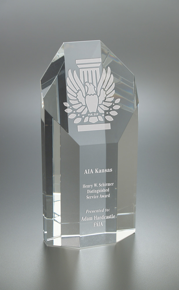 Picture of Large Octagon Tower Optical Crystal Award