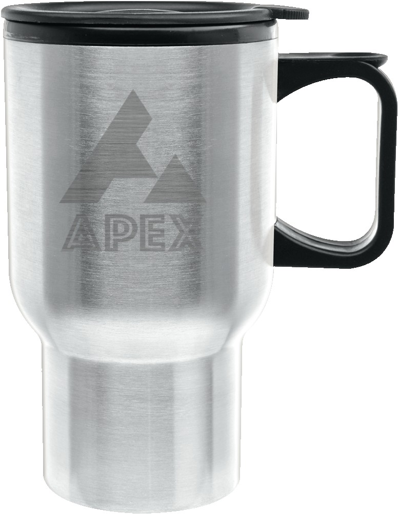 Picture of 14 Oz. Super Saver Double Wall Stainless Steel Tapered Touring Travel Mug - Laser Etched