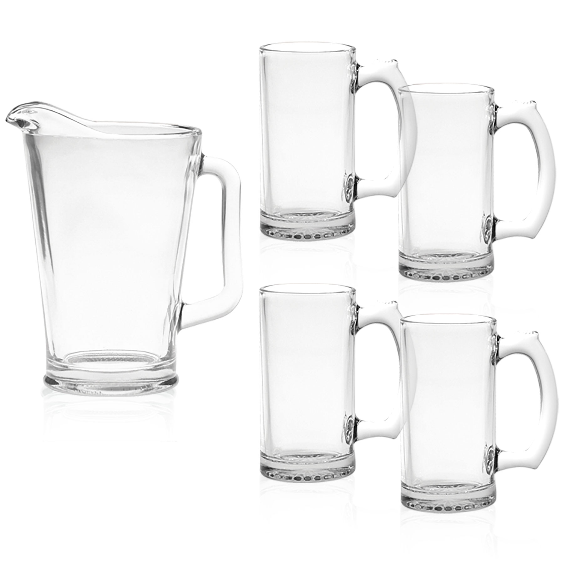 Picture of Glass Pitcher & Mug Set - Deep Etched