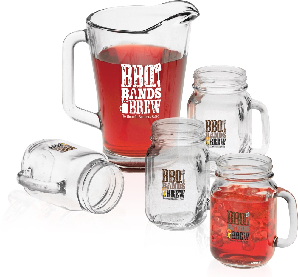 Picture of Glass Pitcher And Handled Jar Set