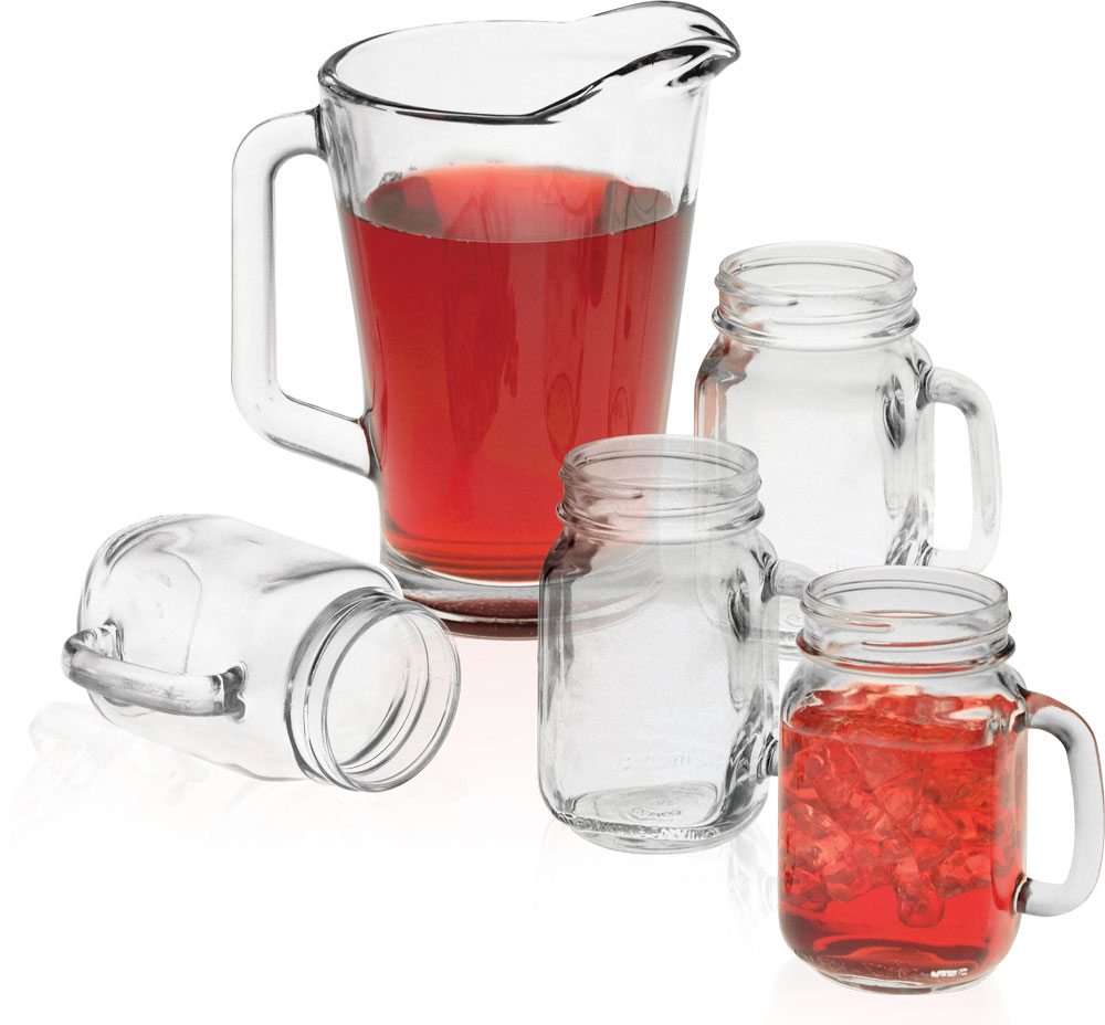 Picture of Glass Pitcher And Handled Jar Set