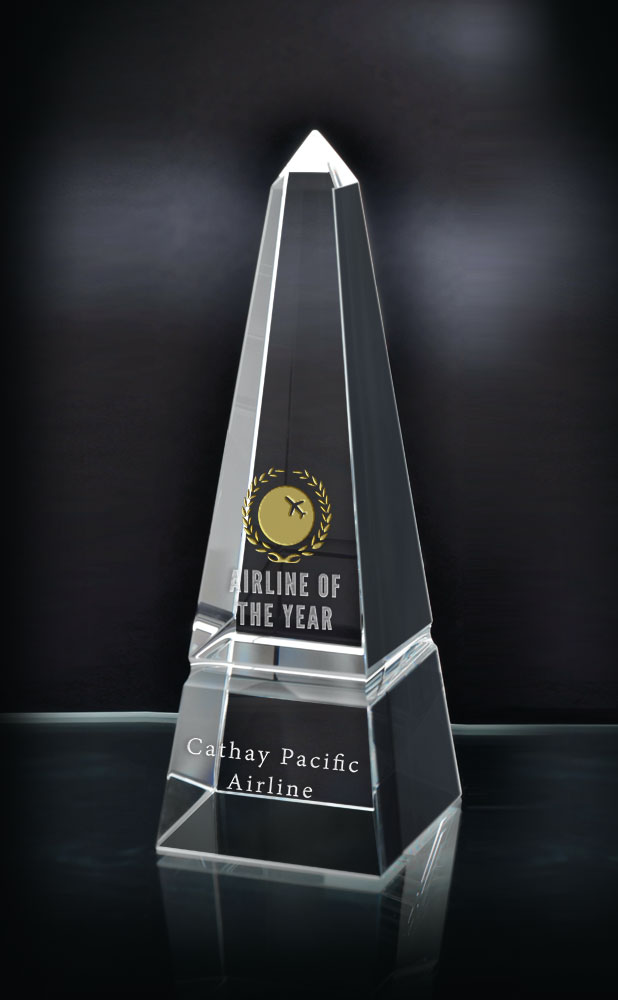 Picture of Small Grooved Obelisk Optical Crystal Award
