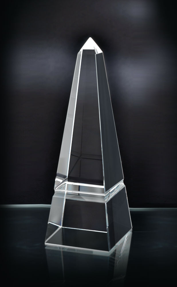 Picture of Small Grooved Obelisk Optical Crystal Award