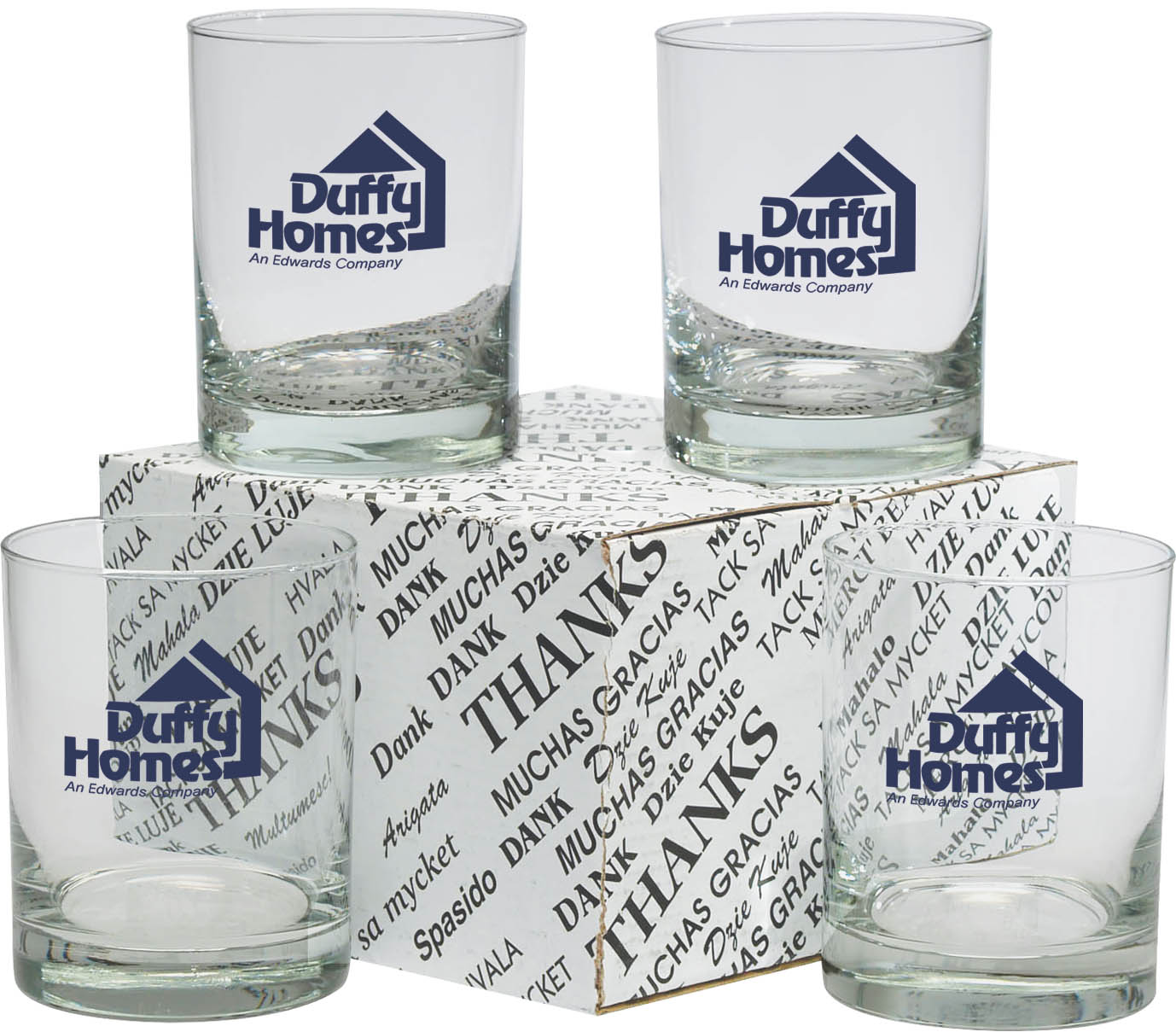 Picture of Double Old Fashion Thank You Glasses Set of 4