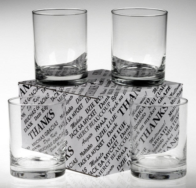 Picture of Double Old Fashion Thank You Glasses Set of 4