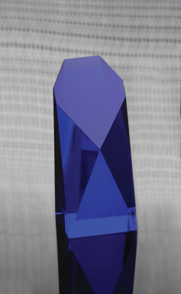 Picture of Medium Cobalt Blue Monument Optical Crystal Award