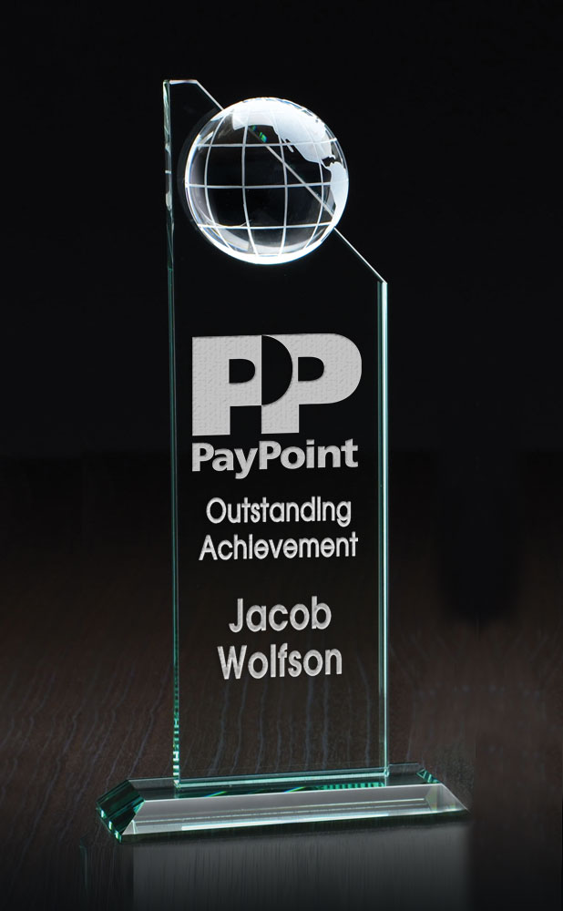 Picture of Large World Tower Jade Crystal Award
