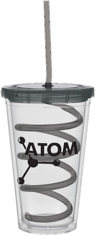Picture of 16 Oz. Carnival Cup w/Color Curly Straw & Color Lid