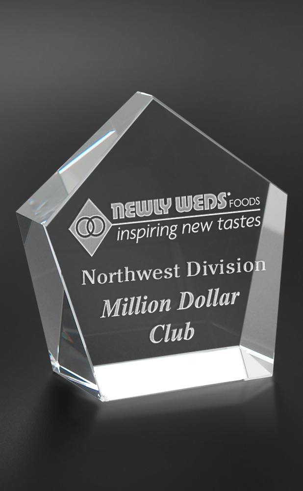 Picture of Large Standing Pentagon Optical Crystal Award