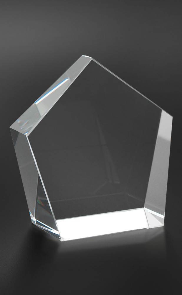 Picture of Large Standing Pentagon Optical Crystal Award