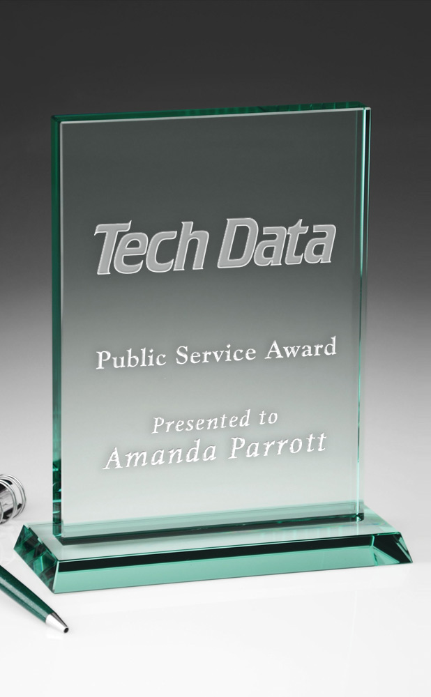 Picture of Large Hanover Jade Crystal Award