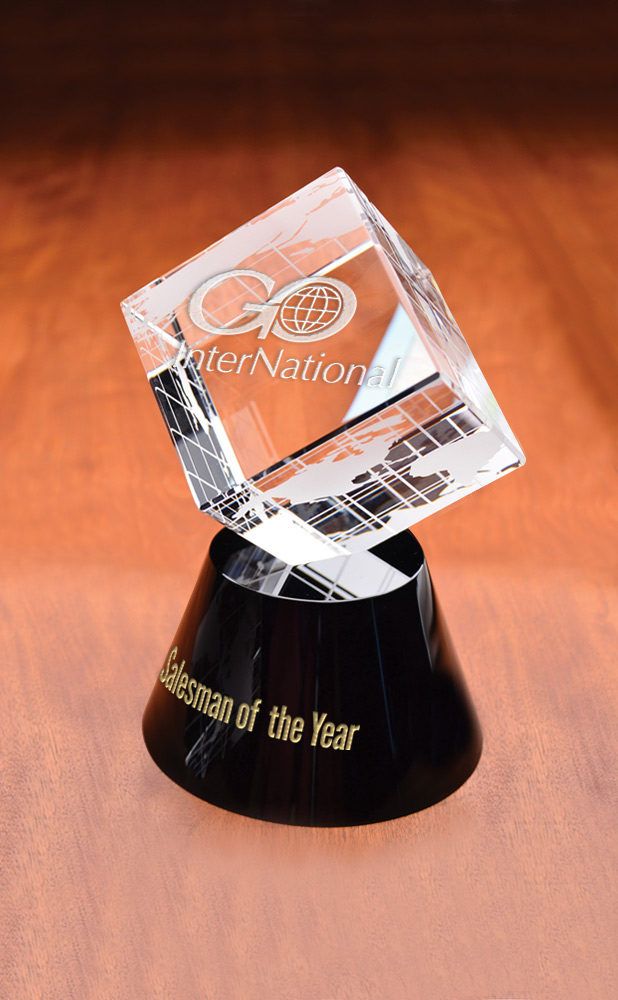 Picture of Columbus Globe on Base Optical Crystal Award