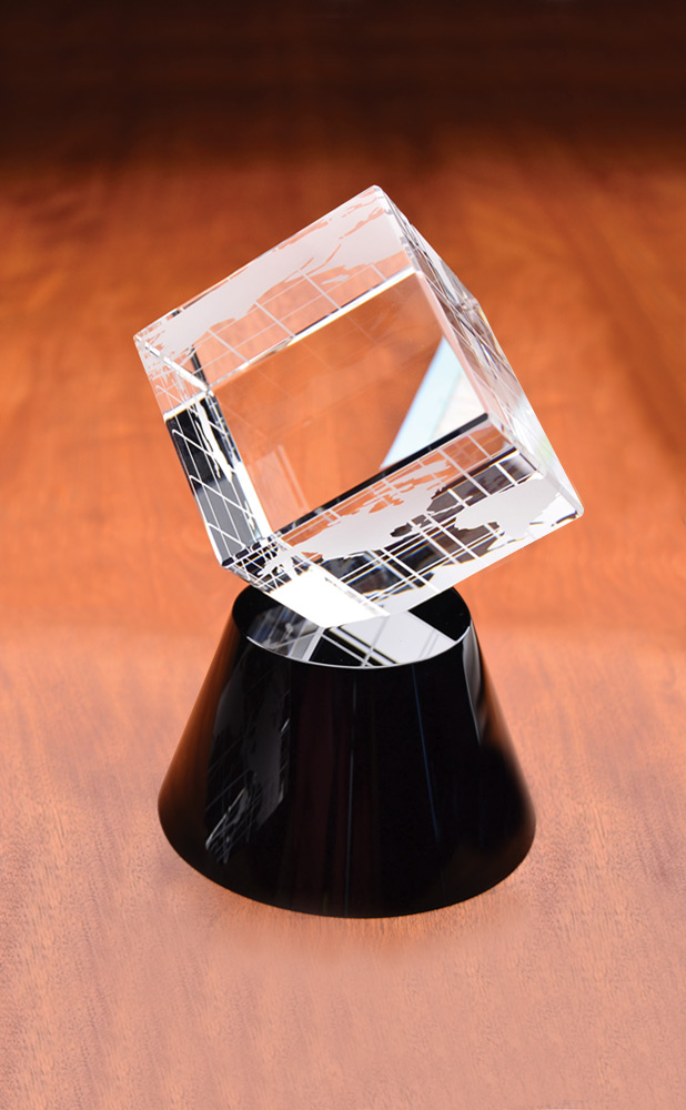 Picture of Columbus Globe on Base Optical Crystal Award
