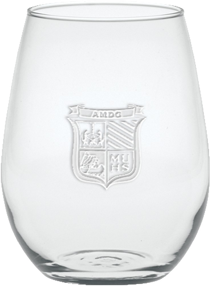 Picture of 5 Oz. Stemless Mini White Wine Glass - Deep Etched