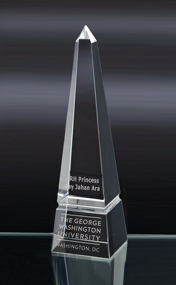 Picture of Large Grooved Obelisk Optical Crystal Award
