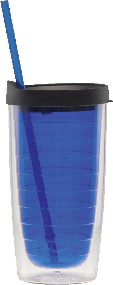 Picture of 15 Oz. Fun Cup Collection Tumbler w/Color Straw & Black Lid