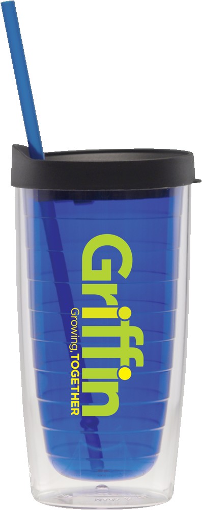 Picture of 15 Oz. Fun Cup Collection Tumbler w/Color Straw & Black Lid