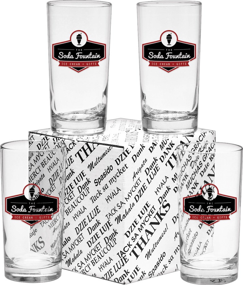 Picture of Thank You Deluxe Beverage Glasses (Set of 4)