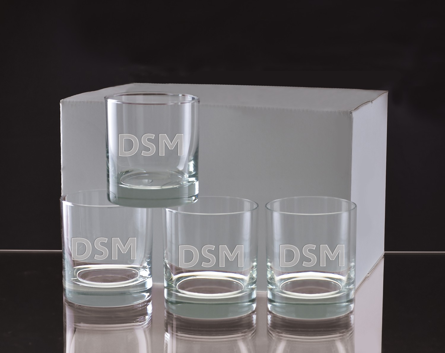 Picture of 11 Oz. Deep Etched Executive Old Fashion Glass Gift Set of 4