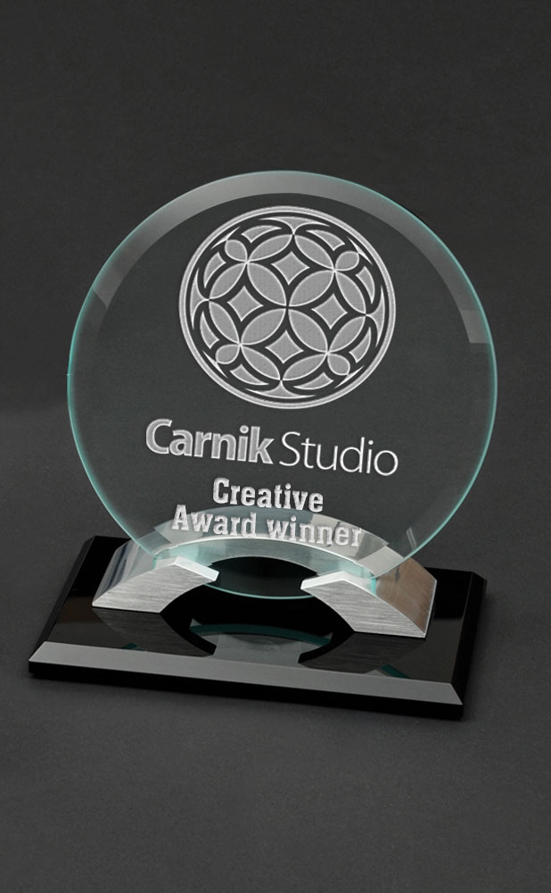 Picture of Medium Tangent Jade Crystal Award