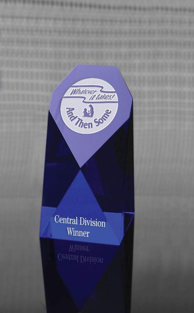 Picture of Small Cobalt Blue Monument Optical Crystal Award