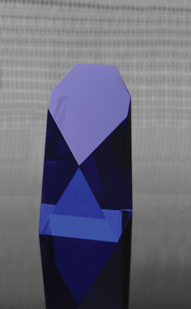 Picture of Small Cobalt Blue Monument Optical Crystal Award