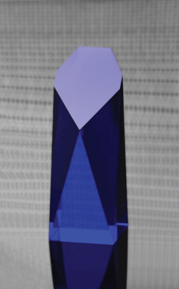 Picture of Large Cobalt Blue Monument Optical Crystal Award