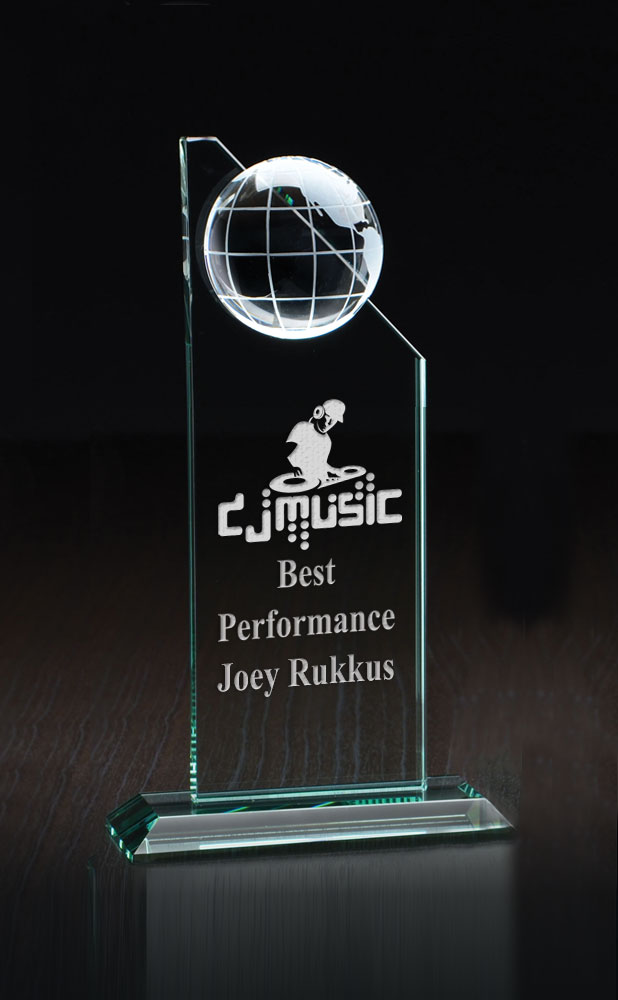 Picture of Medium World Tower Jade Crystal Award