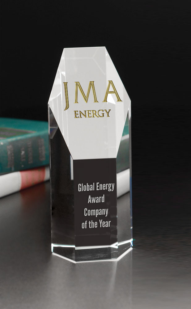 Picture of Medium Hexagon Tower Optical Crystal Award