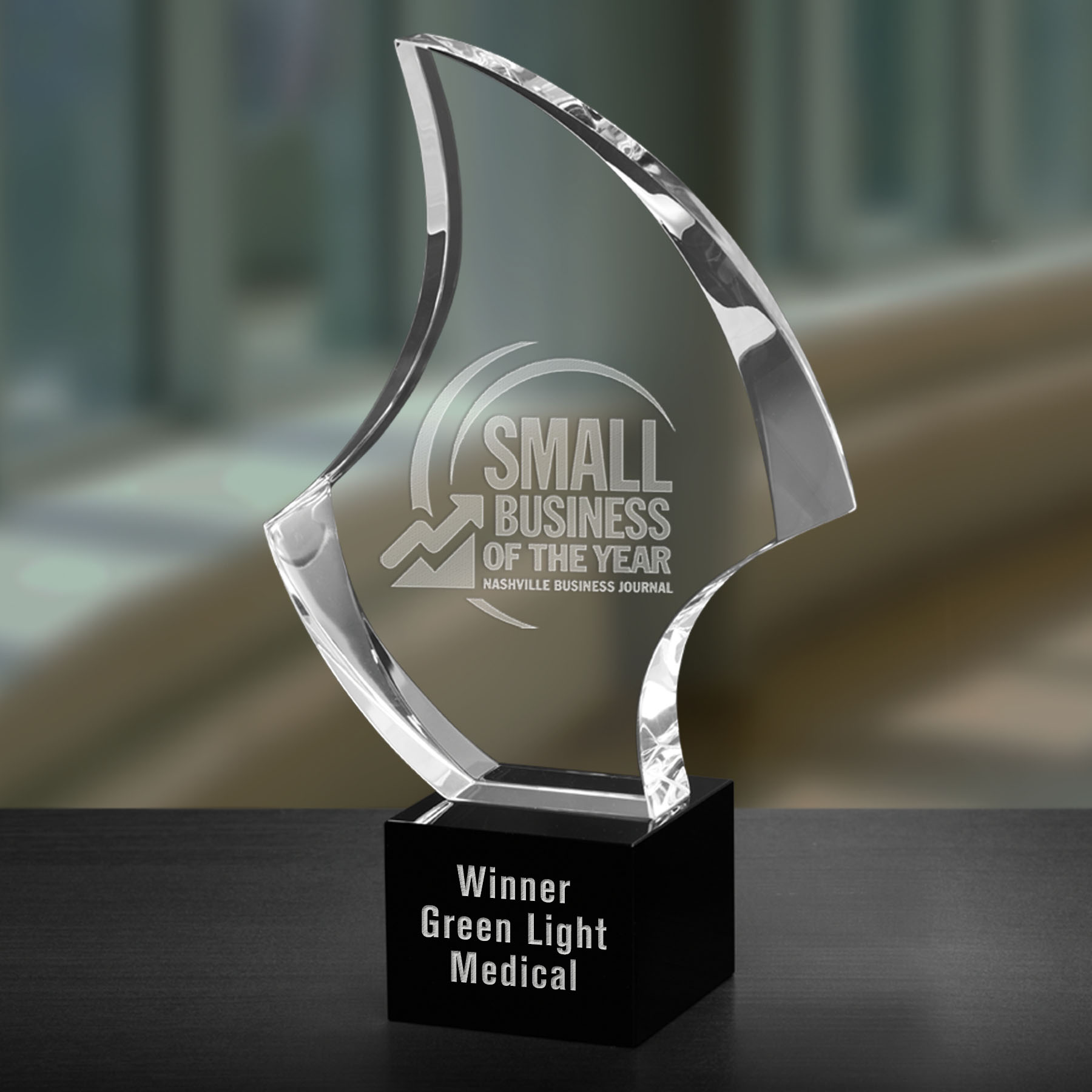 Picture of Large Citrine Optical Crystal Award