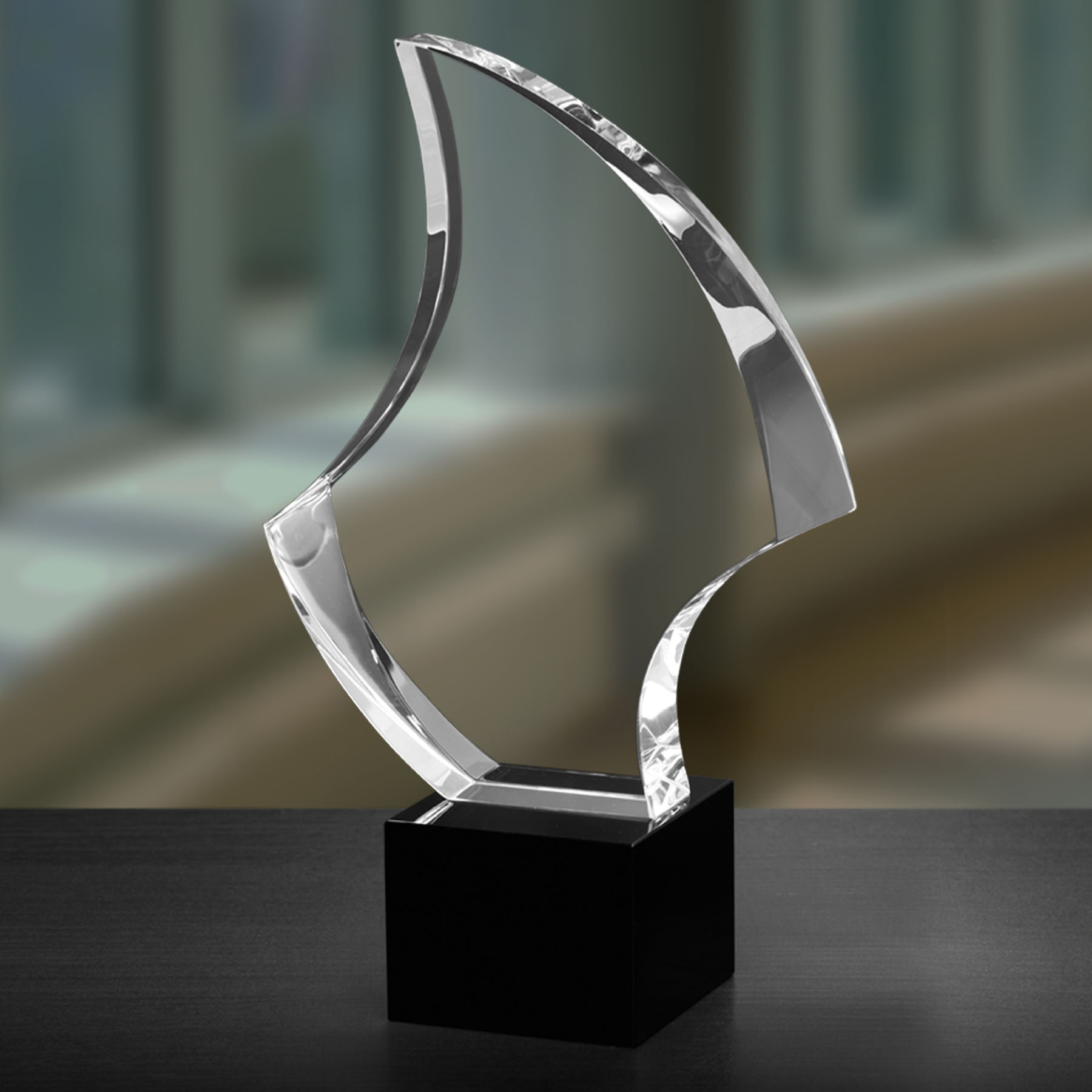Picture of Large Citrine Optical Crystal Award