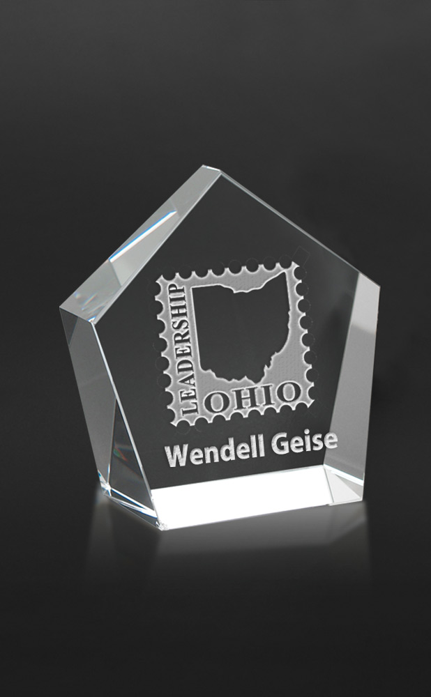 Picture of Small Standing Pentagon Optical Crystal Award