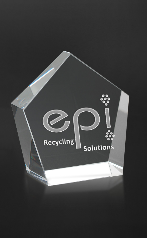 Picture of Medium Standing Pentagon Optical Crystal Award