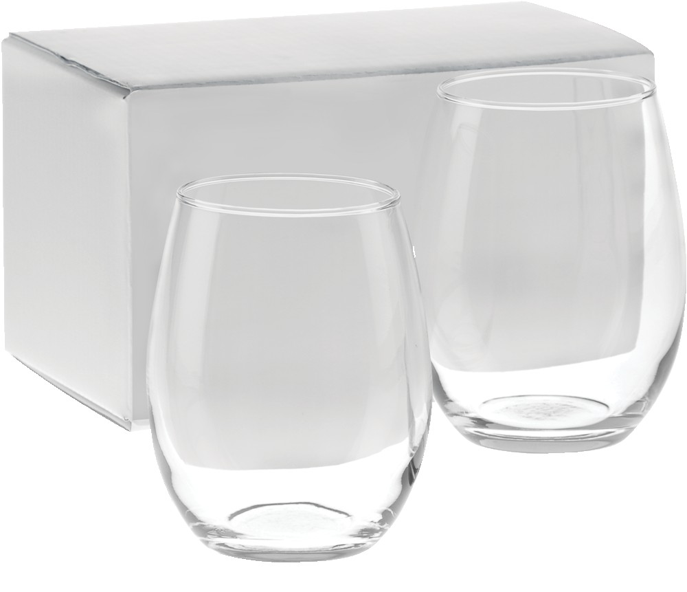 Picture of 15 oz. Etched Stemless White Wine Gift Set