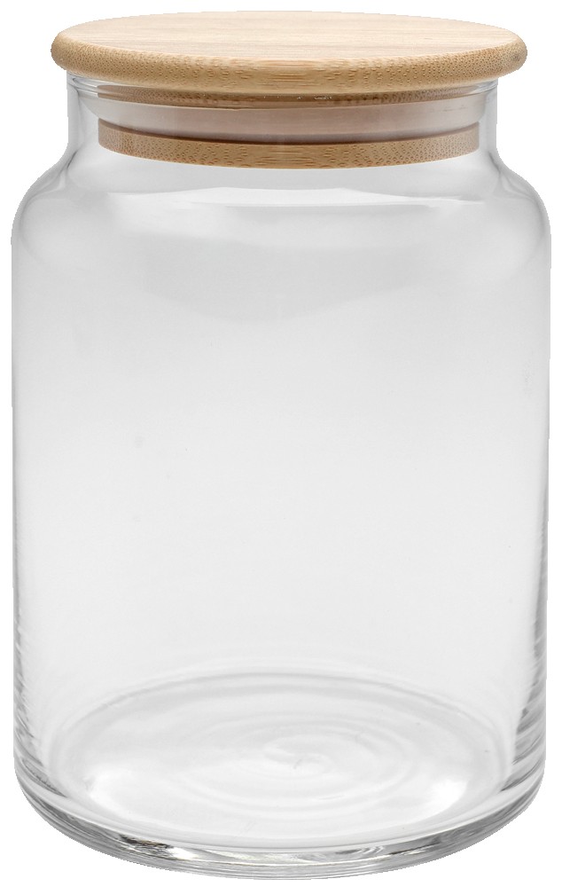 Picture of 26 oz. Apothecary Jar with Bamboo Lid - Etched