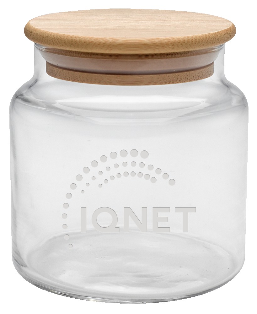 Picture of 16 oz. Apothecary Jar with Bamboo Lid - Etched