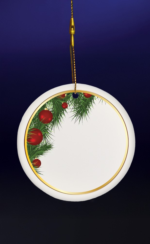 Picture of 3" Round Ceramic Ornament