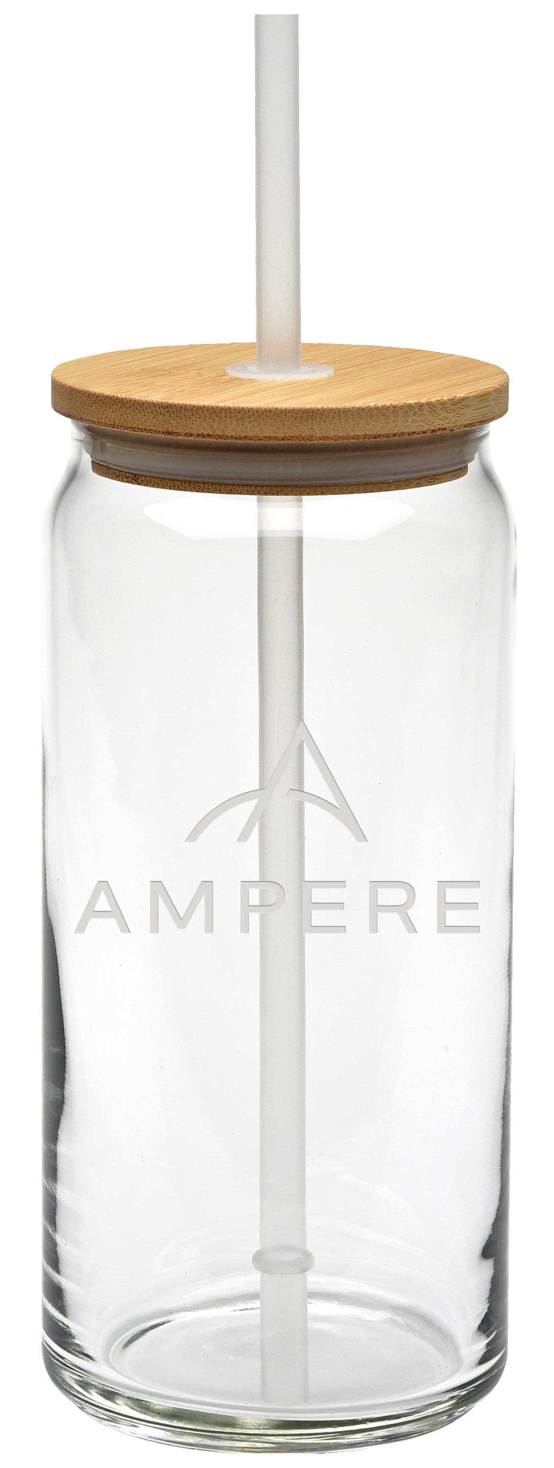 Picture of 20 Oz. Etched Tall Boy Glass with Bamboo Lid