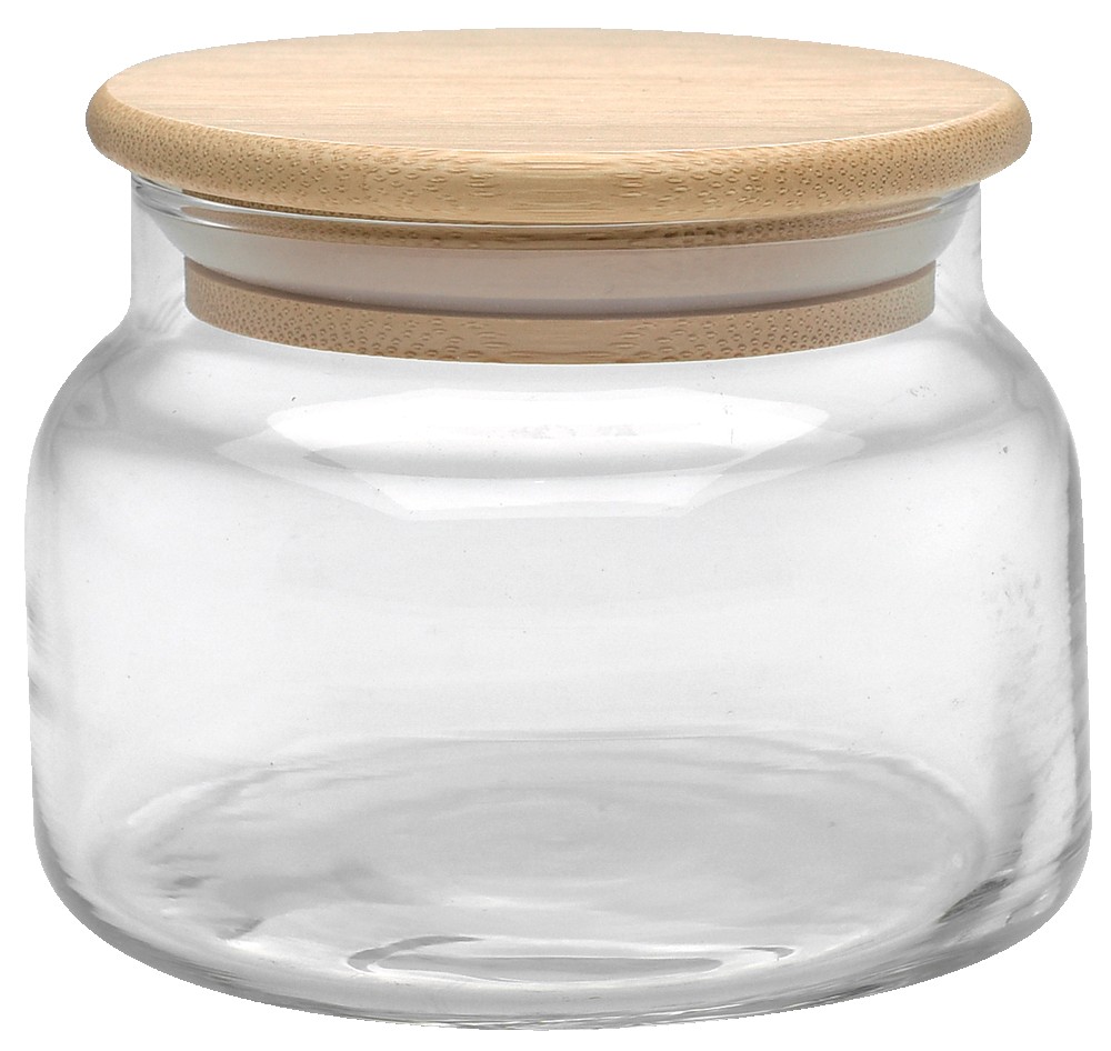 Picture of 8 oz. Apothecary Jar with Bamboo Lid - Etched