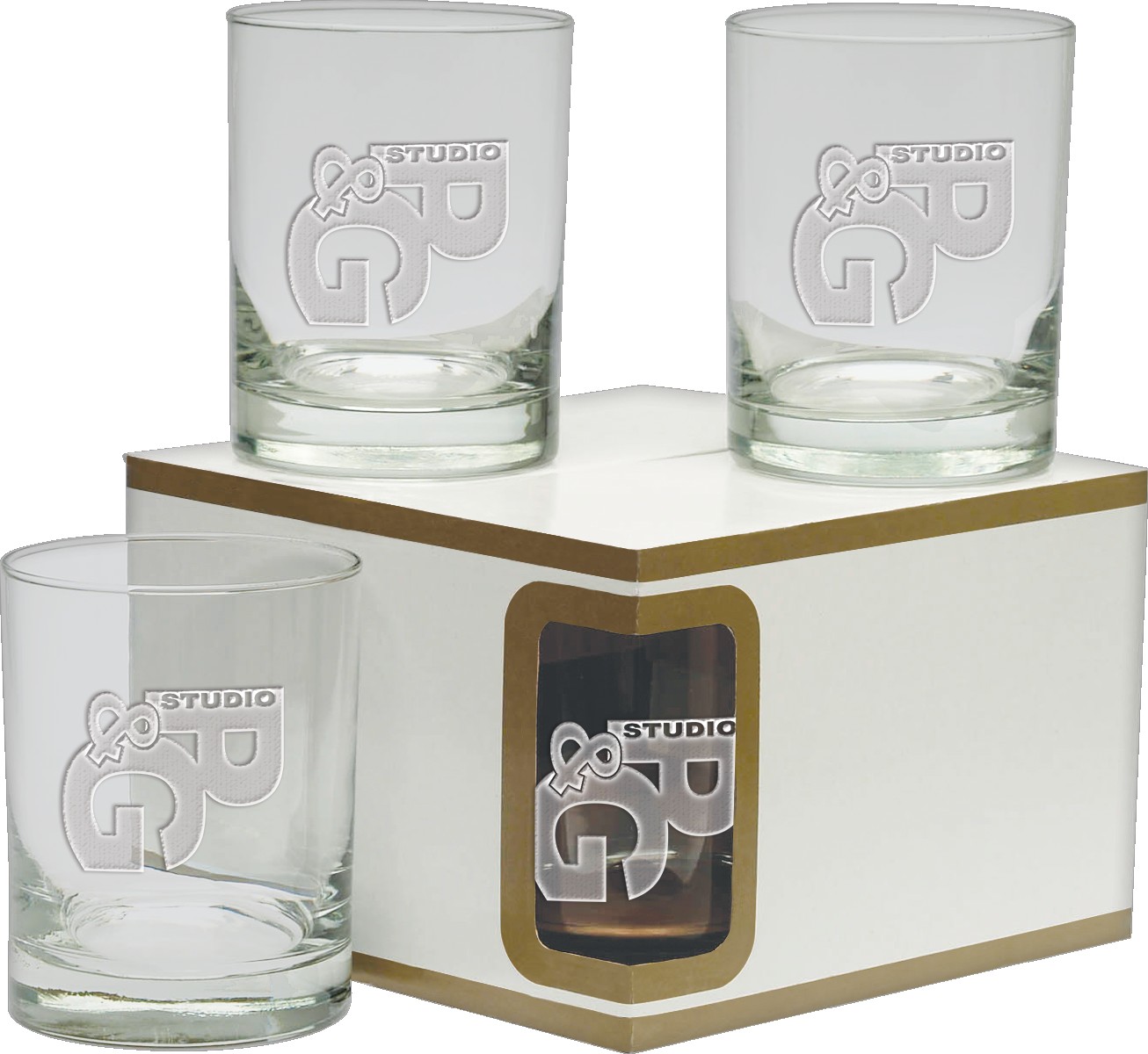 Picture of 14 Oz. Premium Set Of 4 DOF Glasses- Etched