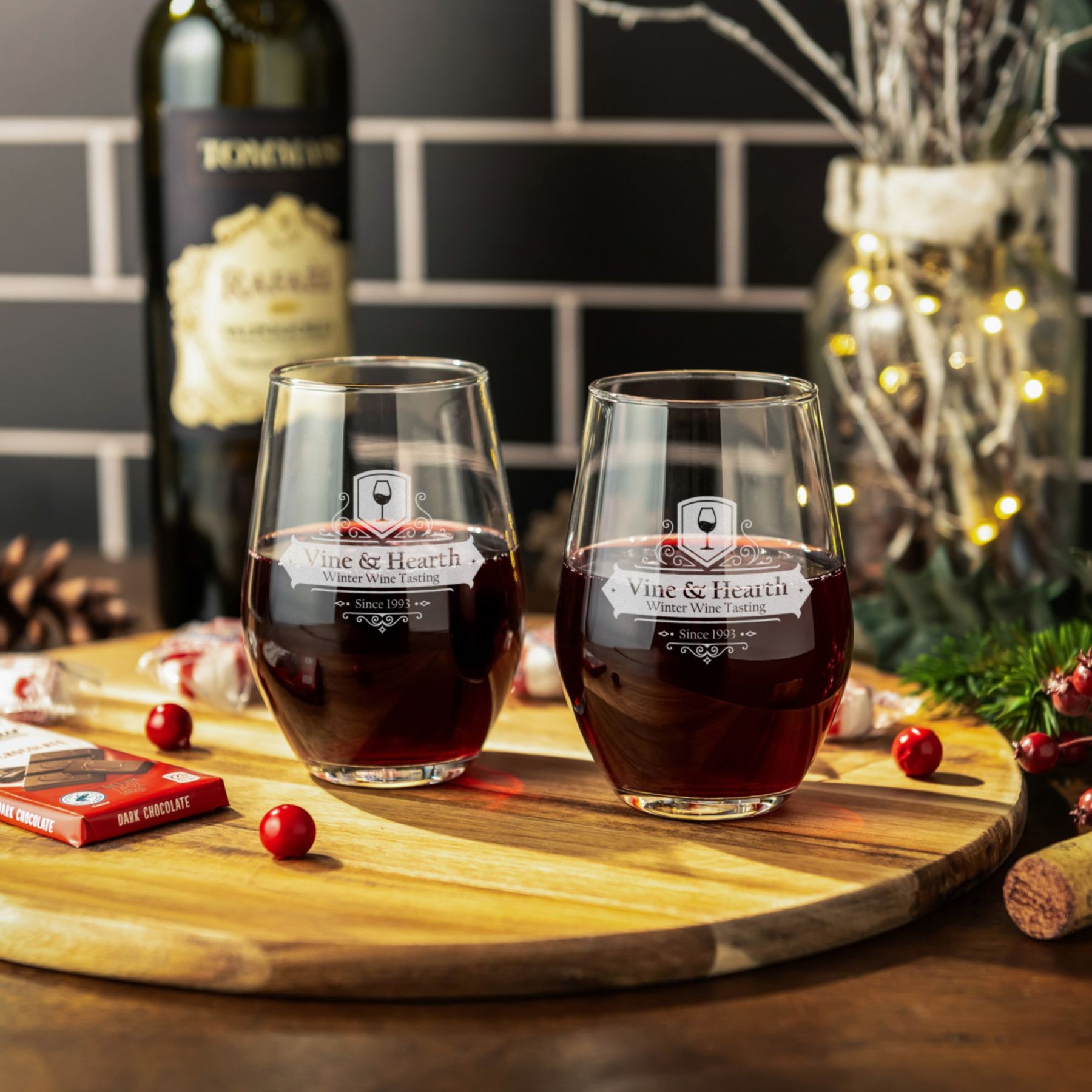 Picture of Etched Stemless Wine Glass 11.5 Oz