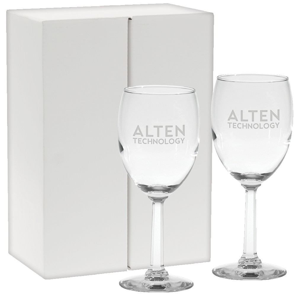 Picture of 8 Oz. Etched Napa Valley Wine Glasses Gift Set
