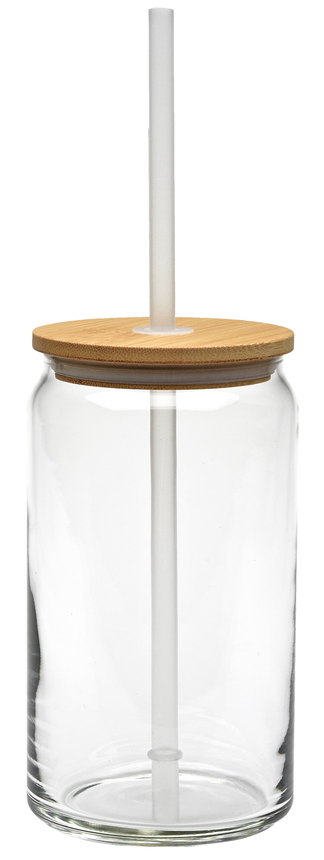 Picture of 16 oz. Etched Soda Can Glass with Bamboo Lid