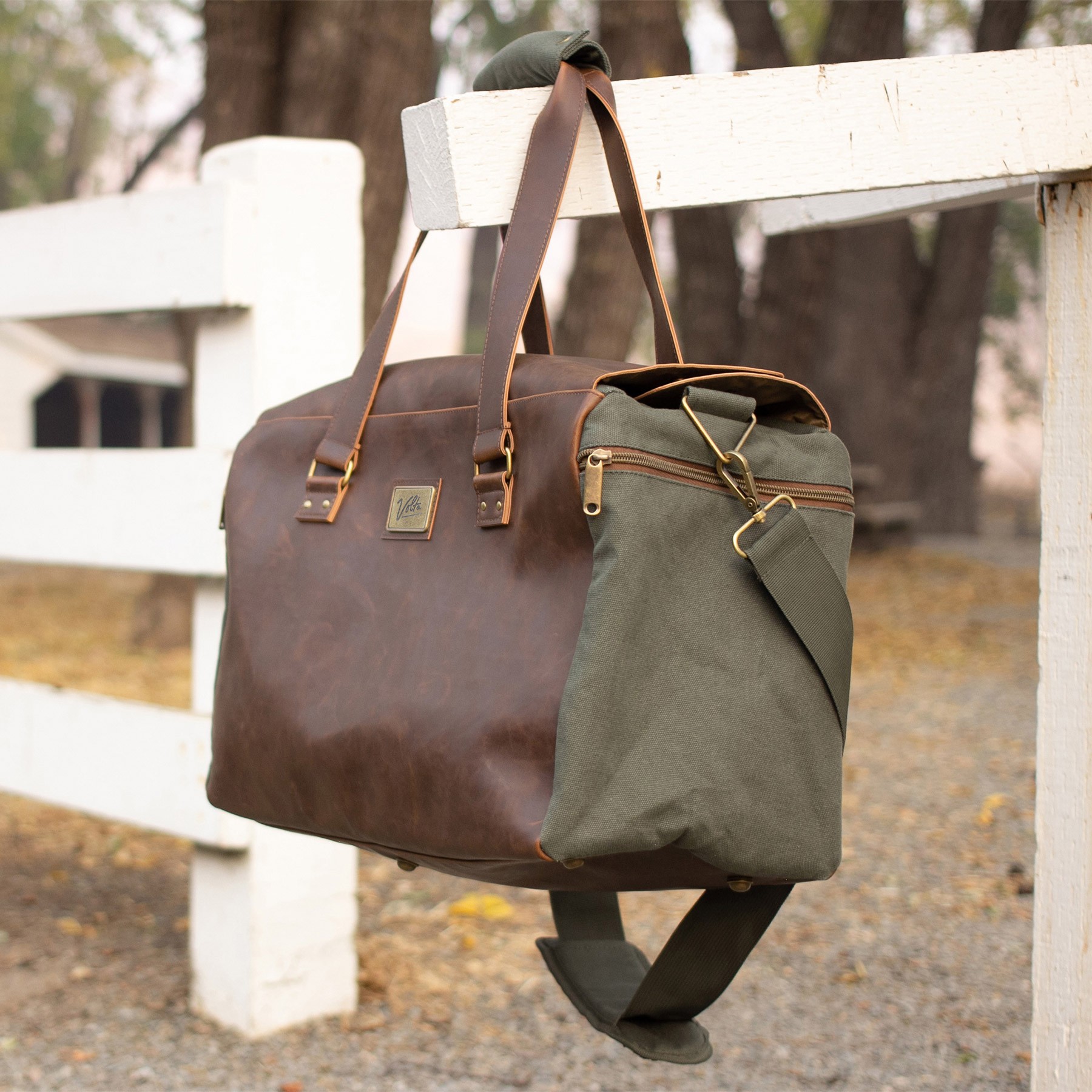 Picture of Danville Leather & Canvas Duffel Bag