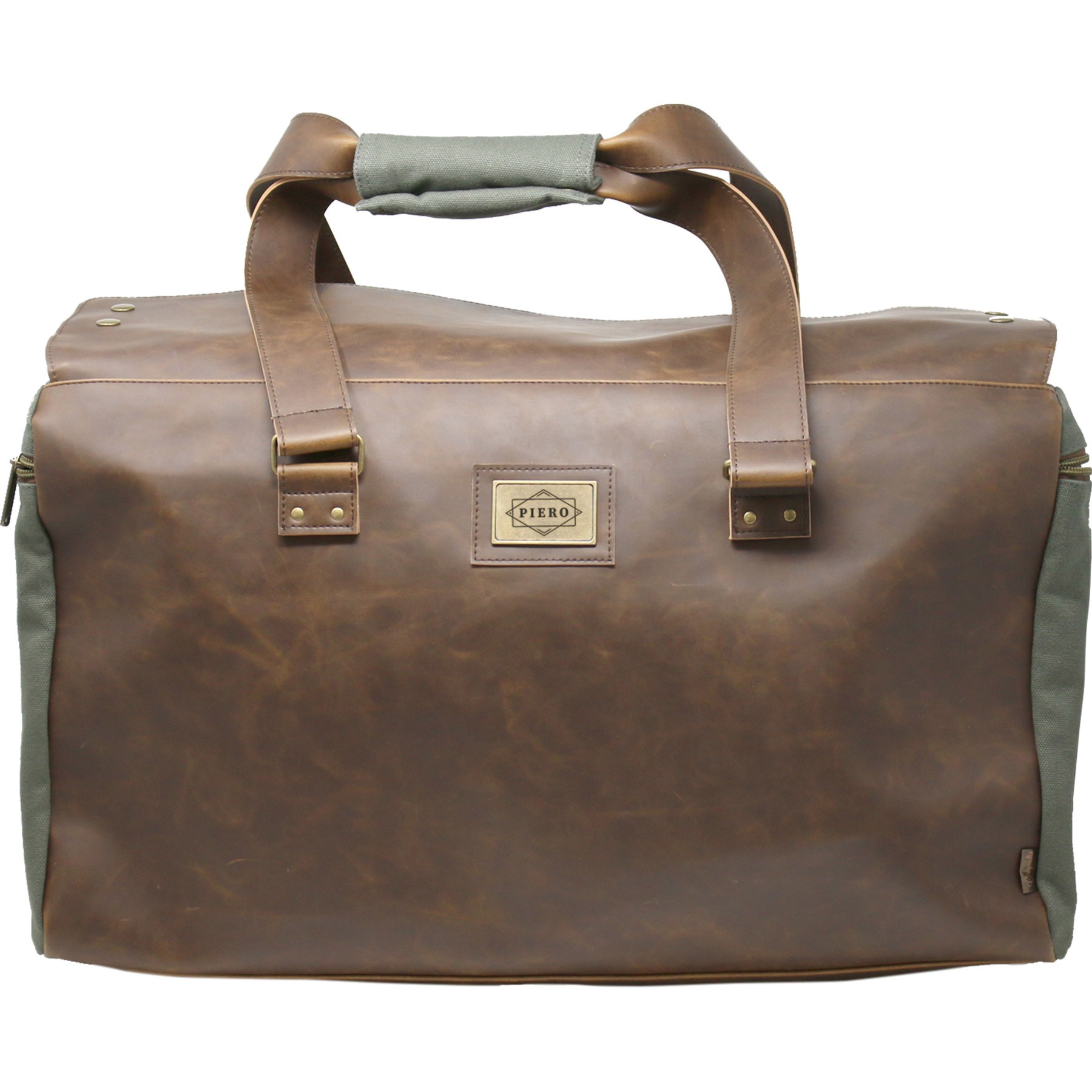Picture of Danville Leather & Canvas Duffel Bag